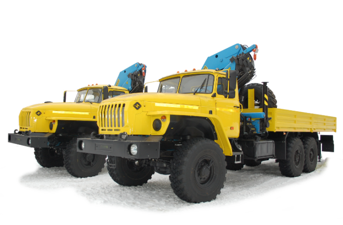 УРАЛ-М с бортовой платформой и КМУ ИМ-320